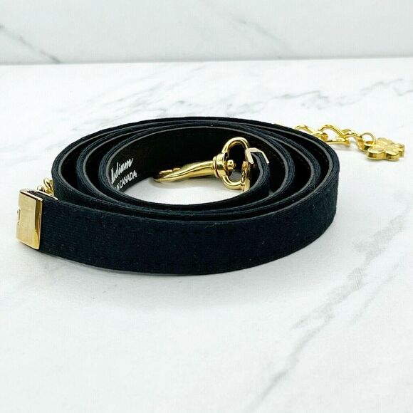 Black Faux Leather Belt Butterfly Charm Gold Chain Accents Medium (M) ✨ - Picture 4 of 8